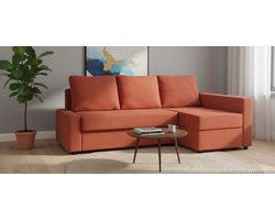 Friheten Bankhoes voor IKEA Friheten met Chaise Hoek en Slaapbank – Vervangende Hoes, Wasbaar, Inclusief Uittrekbedhoes, Roze, Oranje, Donkergrijs – 11 Stuks Set Urbanhome