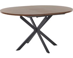 FRIONA - Uitschuifbare eettafel - Donkerhout/Zwart - MDF