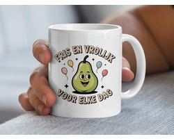 Fris en Vrolijk Peer Mug, Positieve Vibes Koffiemok, Leuke Cadeau Idee, Fruit Design Beker, Dagelijkse Inspiratie, Gezellige Thee Mok