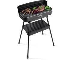 FRITEL Barbecue BBQ 2246 - Elektrische BBQ / Tafelgrill - Groot Grillopp. 50x25cm - 2200W - Afneembare plaat + Windscherm