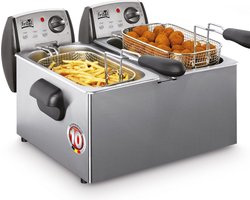 FRITEL FR 1850 - Frituurpan / Friteuse DUO - Friteuse dubbel - Frituurpan dubbel - 2x 2200W - 2 x 3 liter - 2 tot 8 Personen