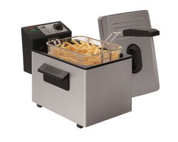 FRITEL Frituurpan - A106 - Frietketel met Antistofdeksel - Friteuse - Koude Zone - 3-5 Pers. Frituurketel - 2400W - 4L
