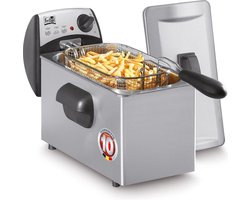 FRITEL Frituurpan - FR 1355 - Friteuse met Antistofdeksel - Koude Zone - 2-4 Personen - 2200W - 3 liter - 10 jaar Garantie