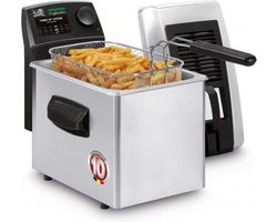 FRITEL Frituurpan - Frytastic® 5371 - Friteuse met Antistofdeksel - Olie + Vast Vet - Digitaal Scherm - 3-5 personen - 3200W - 4 liter - Incl. Filter + Kijkvenster - 10 jaar Garantie