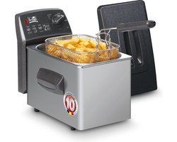 FRITEL Frituurpan - Turbo SF® 4050 - Friteuse met Antistofdeksel - Olie + Vast Vet - 1-2 personen - 2000W - 2 liter