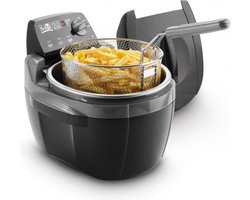 FRITEL Frituurpan - Turbo SF® 4209 - Friteuse met Antistofdeksel - Olie + Vast Vet - 2-4 personen - 2300W - 3 liter - Rond - Retro - 10 jaar Garantie