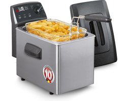 FRITEL Frituurpan - Turbo SF® 4350 - Friteuse met Antistofdeksel - Olie + Vast Vet - 3-5 personen - 2800W - 4 liter - 10 jaar Garantie