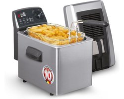 FRITEL Frituurpan - Turbo SF® 4371 - Friteuse met Filterdeksel incl. Kijkvenster - Olie + Vast Vet - 3-5 personen - 3200W - 4 liter - 10 jaar Garantie
