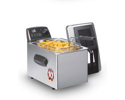 FRITEL Frituurpan - Turbo SF® 4571 - Friteuse met Filterdeksel incl. Kijkvenster - Olie + Vast Vet - 5 persoons - 3200W - 5 liter - 10 jaar Garantie