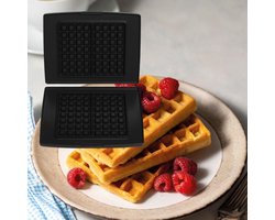 FRITEL Set bakplaten - 4x7 Belgische wafels - EXCLUSIEF TOESTEL - PFAS-vrij
