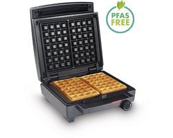 FRITEL Wafelijzer - WA 1451 - PFAS vrij - 4x7 Wafel - Traditionele Belgische Wafels XXL - Verticale opberging - Wafelbakijzer met Vaste Platen - 1400W