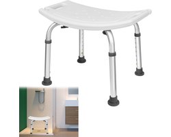 Froadp douchestoel/kruk, concaaf ontwerp, in hoogte verstelbaar (38-53 cm), gemaakt van aluminiumlegering, antislip, maximaal draagvermogen 136 kg.