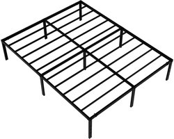 Froadp Modern bedframe Metalen bed 160x200 cm Platformbed van metaal Robuuste stalen latten Tweepersoonsbed Zwart Hoogte 41,5 cm Opbergruimte onder het bed Voor slaapkamer Gastenkamer