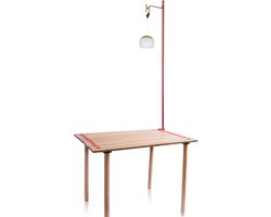 Frobin Camping Lantaarn Statief - Opvouwbaar - Draagbaar - Met Haak - Met Tafelklem - Met Pin - Rood