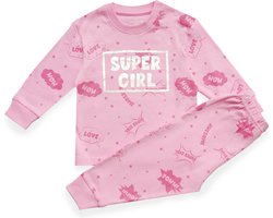Frogs and Dogs - Super Girl F&D Pyjama | Roze meisjes jongens - Katoen - Maat 158/164