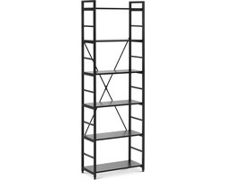 Fromm & Starck - boekenkast industrieel - 28 x 60 x 182 cm - 150 kg - zwart