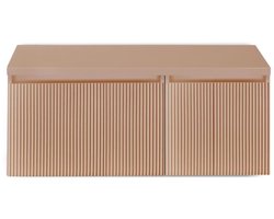 Frozen 3D Badmeubelset 100 cm - Greeplijst in Kleur - Wastafel Onderkast met Bovenblad Peach