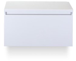 Frozen Badmeubelset 80 cm - Greeplijst in kleur - Incl. Bovenblad Wit Hoogglans