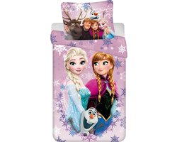Frozen Dekbedovertrek Snowflakes - Eenpersoons - 140 x 200 cm - Katoen
