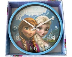 Frozen Wandklok Kinderkamer – Anna & Elsa – Kinderklok – Meisjes – Blauw – Cadeau