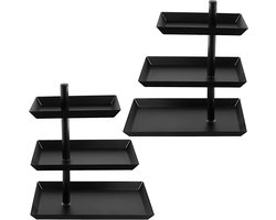 Fruit etagere - Dienblad met lagen - Feestelijk presenteren - 3-laags ontwerp - 25 cm breed - Zwart