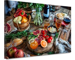 Fruit schilderij - Eten portret - Muurdecoratie Tafel - Modern schilderij - Canvas schilderij woonkamer - Wanddecoratie slaapkamer canvas 100x75 cm