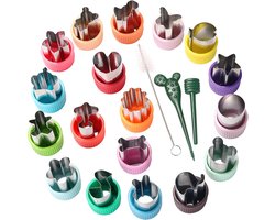 Fruit Uitsteekvormen - Sandwich Cutter- 21 delige Uitsteekvormpjes - Klein Cutter- RVS