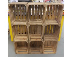 Fruitkist - Houten kistjes  - 50 x 40 x 30 cm - per 3 stuks - vintage - 60 liter