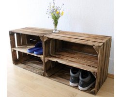 Fruitkist met tussenplank liggend set van 2 STUKS