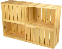 Fruitkisten Houten Kisten - Stallen Wijnkisten - Decoratie Wonen - Origineel Alten Land - 54x35x30 cm - Naturel