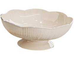 Fruitmand - Fruitschaal - Compacte En Stabiele Serveerschaal Voor Fruit En Snoep - 1 Stuks - Keuken Decoratie In Wit Crème