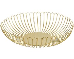 Fruitmand Goud – Ø32 cm – Metaal – Design Mand met Platte Bodem