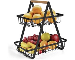 Fruitmand - Groot - Fruitschaal – Keuken Bureau Organizers – Aardappelbak - RVS Metaal - Zwart