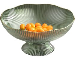 Fruitschaal, Fruitschaal, Decoratieve Kommen met Afvoergaten, Afneembare Basis, Fruitschaal voor Tafel, Aanrecht, Decoratieve Fruitschalen voor Thuis (Groen)