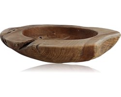 Fruitschaal large (Behandeld met Bijenwas) - ø38-45x15 - Naturel - Teak