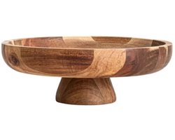 Fruitschaal Nora op Voet Ø30,5 cm – Acacia hout – Decoratieve Serveerschaal