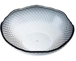 Fruitschaal Plaat Speciale opslaglade Crystal Transparant Fruit Plaat Ronde Plaat Multi-Color Huishoudelijke Fruit Snacks Snack Fruit Bowl (Color : Grijs)