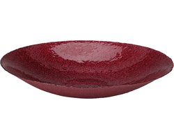fruitschaal - rood - D40 x H7 cm - glas - rond - tafeldecoratie schaal