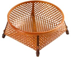 Fruitschaal Serveermand van gevlochten rotan, veelzijdige opbergruimte for fruit, rustiek servies for de keuken en woonkamer(Klein)