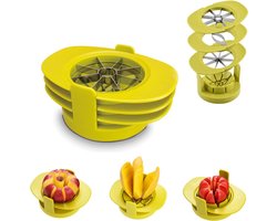 Fruitsnijder - Appelsnijder - Mangosnijder - Tomatensnijder - Eiersnijder - Appelontpitter - Groentesnijder - Multifunctionele fruitsnijderset - Keuken Snijmachine - Fruitverdeler - Fruit Corer - Fruit Cutter - Fruit Hakker - Hakmolen - 1 Stuk