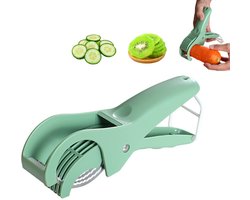 Fruitsnijder - Groentesnijder - Roestvrijstalen snijmachine - Voedselsnijder - Multifunctionele snijmachine - Gemakkelijk vast te houden - Keukengereedschap - Geschikt voor bananen, worstjes, komkommers, aardbeien, radijsjes - Groen