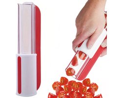 Fruitsnijder - Tomaat/Druif/Kersensnijder, Fruitkeukendecoratie Keukenhulp, Groentesnijder, Keukengereedschap, 20 x 7,5 x 7 cm (Rood)