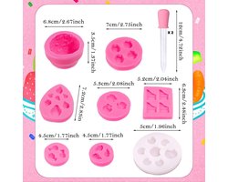 Fruitvormige geleivormen - set van 8 - rood - rubber