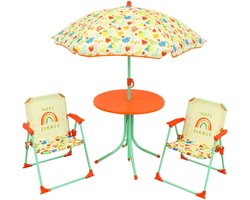 Fruity's Tuinset Happy Summer 4-delig - 2 Stoeltjes + Tafel + Parasol