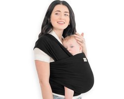 Frummel Baby Draagdoek Zwart - Draagzak - Baby Wrap - Baby carrier - Draagdoek geweven - Baby 0-36 maanden - Newborn