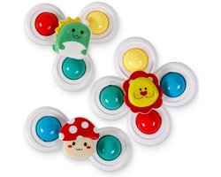 Frummel Fidget Spinners met Zuignap - Badspeelgoed - Sensorisch speelgoed - Fidget Toys - Badspinner - Fidget Spinner voor op Autoraam - 3 stuks - Draaidiertjes