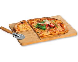 FSC® Bamboe houten Pizzabord - Rechthoekig - Bamboo Hout - Pizzaplaat - Pizzaplank - Pizza bord - Pizza serveerplank - Afm. 40 x 30 x 1.5 Cm.