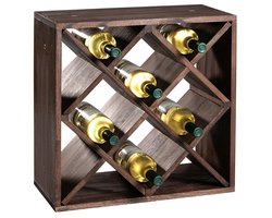 FSC® Houten Wijnflessen legbordsysteem voor 20 wijn flessen | Wijnrek | Flessenrek | Wijn rek | Materiaal: Grenen Hout | Afm. 50 x 50 x 25 Cm.
