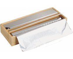 FSC® Keuken Foliedispenser voor 2 Rollen folie - FSC® Bamboe Hout - Keuken lade Folie dispenser voor aluminium- & huishoudfolie