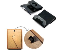 FSW-Products - 10 Stuks - Fotolijst Houders - Fotolijsthaken - Clip voor Fotowand - Zwart